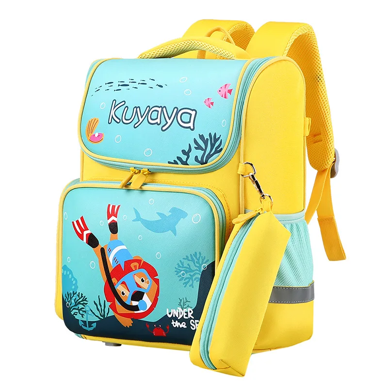 

Рюкзак для мальчиков 1-5 классов, с мультяшными животными, школьный ранец, ранец для детей, ортопедические школьные сумки, рюкзак