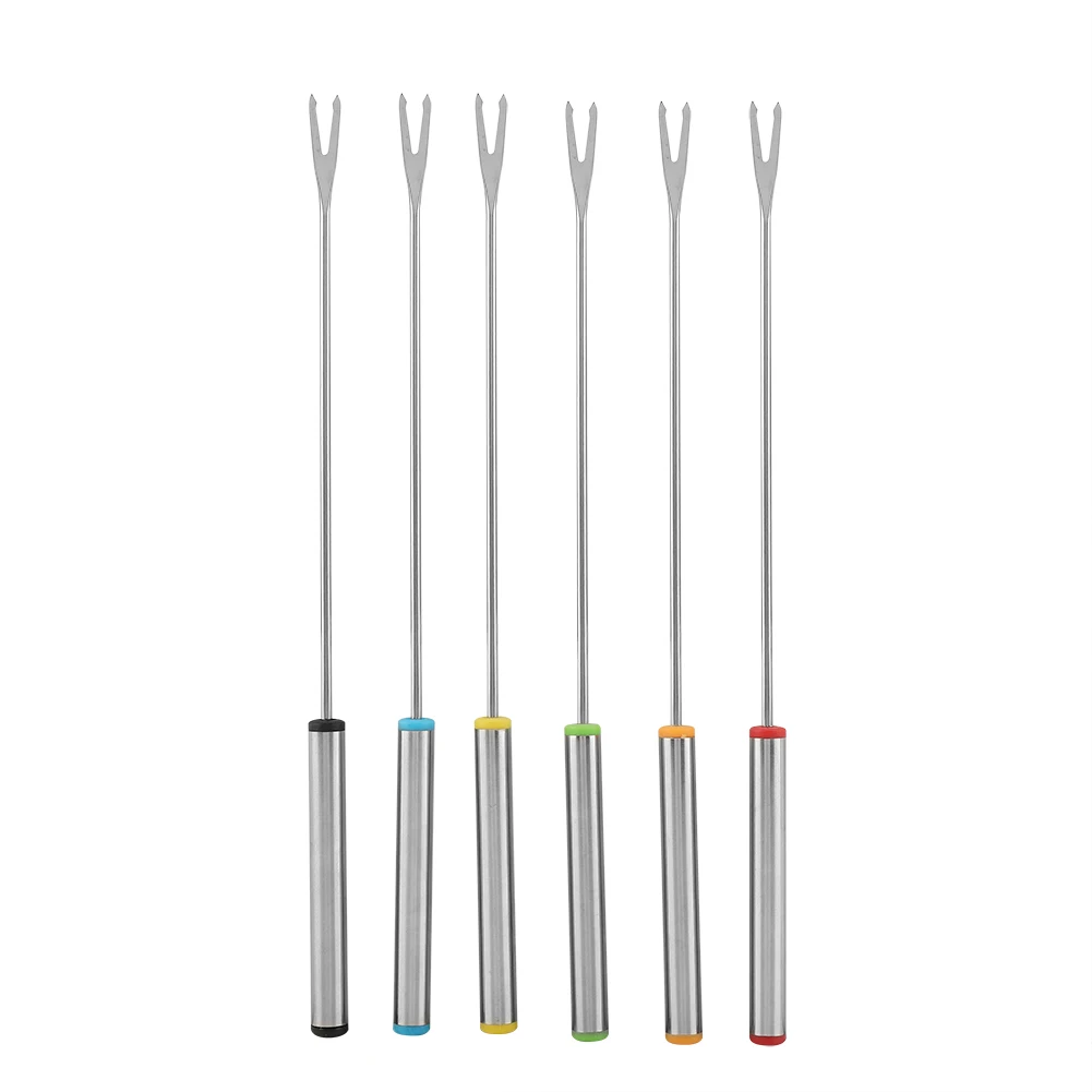 6 шт./компл. десерт из нержавеющей стали для шоколада сыра фондю кухонные вилки