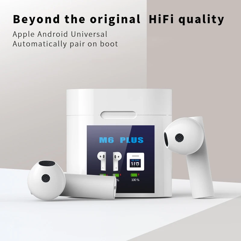 

M6PLUS Bluetooth headset 5.0 body temperature measurement in-ear wireless sports temperature count display headset