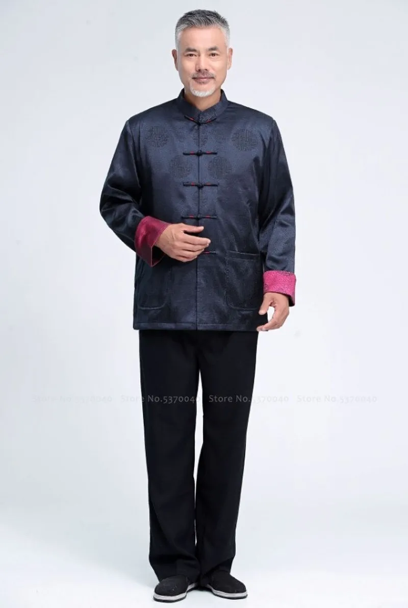 Традиционная китайская куртка ханьфу костюм Тан Мужская футболка топ пальто с