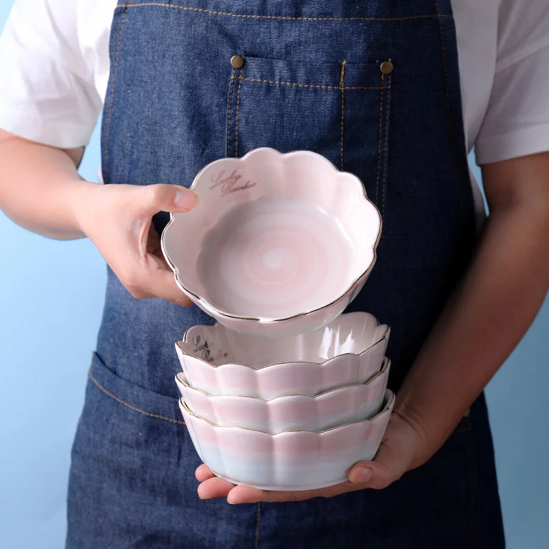 Креативные керамические миски с радужным градиентом фруктовый салат завтрак