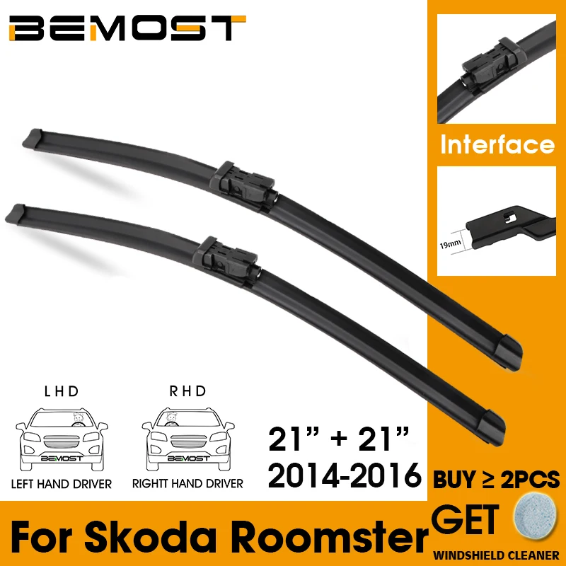 

Car Wiper Blade Front Window Windshield Rubber Silicon Refill Wiper For Skoda Roomster 2014-2016 LHD/RHD 21"+21" Car Accessories