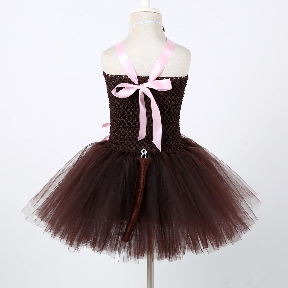 Набор с платьем-пачкой пандой медведем черно-белым милым животным детский