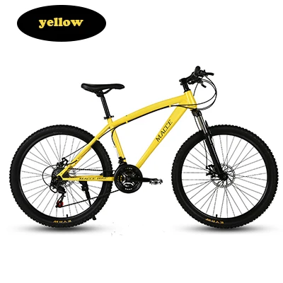 YELLOW Горный велосипед MTB 21/24/27 Скорость двойной дисковый тормоз 2426 дюймов и студенток одного колеса переменной Скорость велосипеда - Цвет: YELLOW
