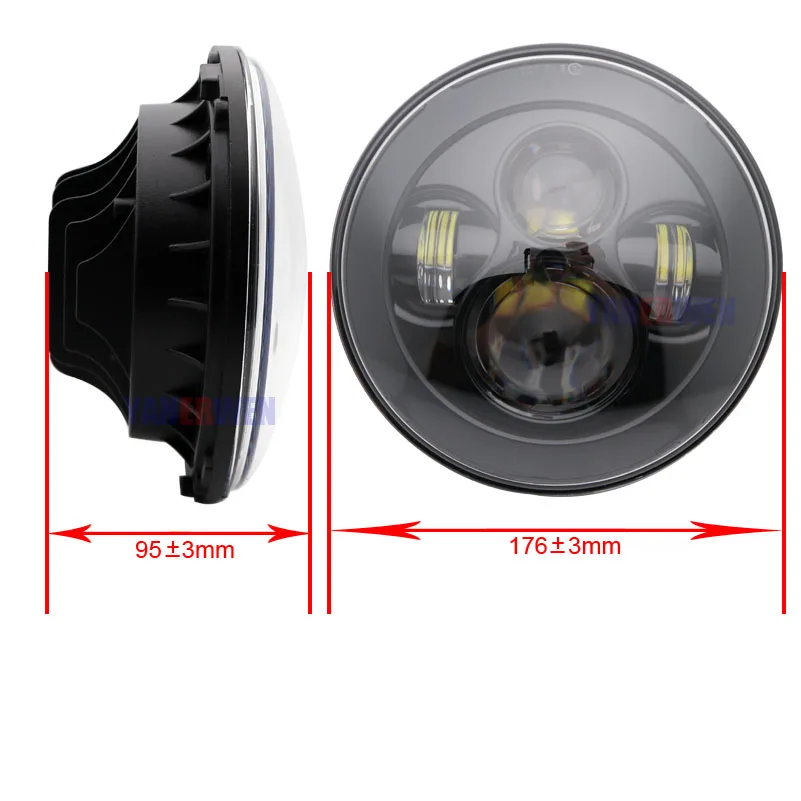 2 шт. 7 дюймов 40 Вт круглый головной светильник дальнего и ближнего света H4 H13 лампы