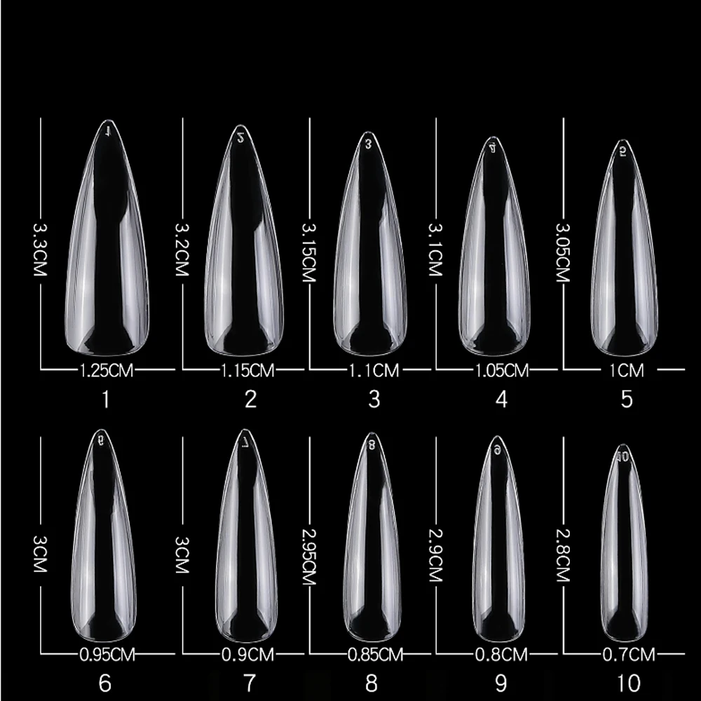

500pcs Quick Extension Full Cover Fake Nails Clear Acrylic False Nails Tips Finger Extension Nail Art Manicure Supplies E7LGRT-5