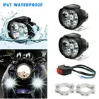 Мотоциклетная Передняя светильник s светодиодный туман светильник s Точечный светильник 6 светодиодный вождения головной светильник мотоцикл Противотуманные фары дальнего света Круглый Светодиодный точечный светильник