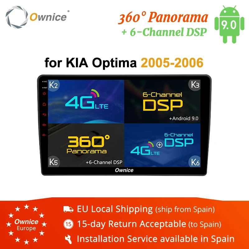 Ownice 8 ядерный Android 9,0 2Din 4G 360 Panorama DSP автомобильный DVD радио плеер K5 K6 gps навигация для Kia optima 2005 2006 2011