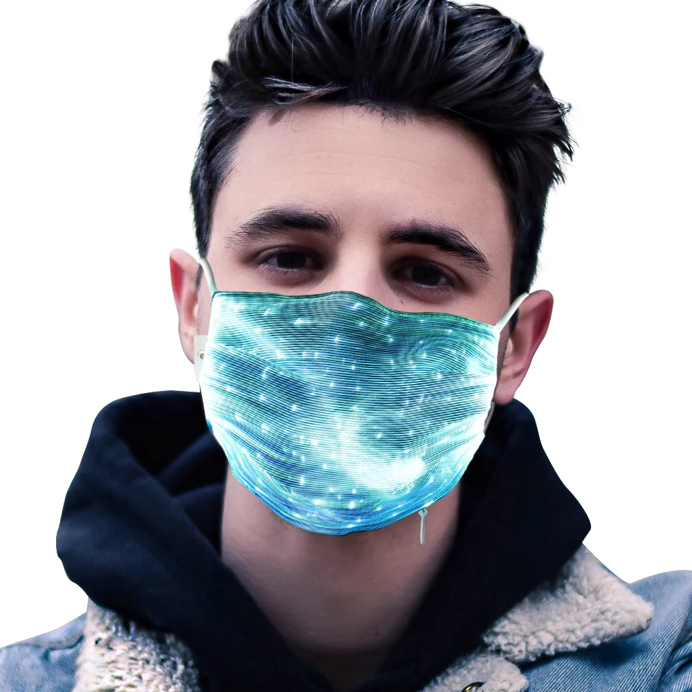 

LED Mask 7 Colors and 4 Modes Bright Luminous Glowing Light for Music Festival Party Face Mask Black/White