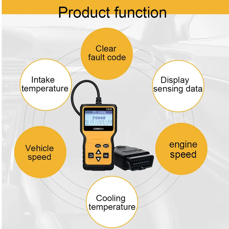 Новинка! Автомобильный диагностический сканер V310 OBDII EOBD 6 языков для всех
