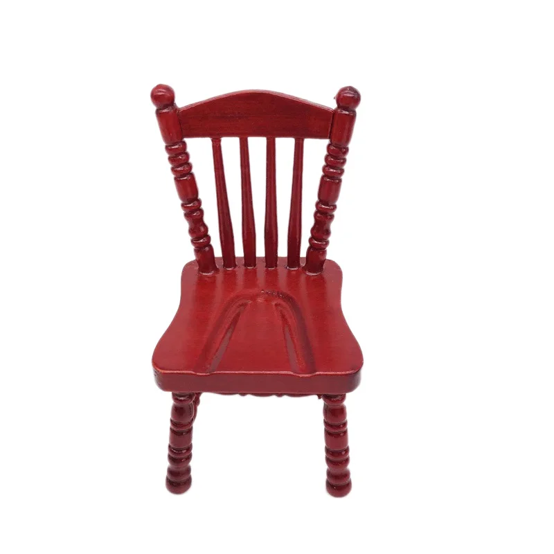 Мебель для кукольного домика деревянное красное кресло изысканное миниатюрное