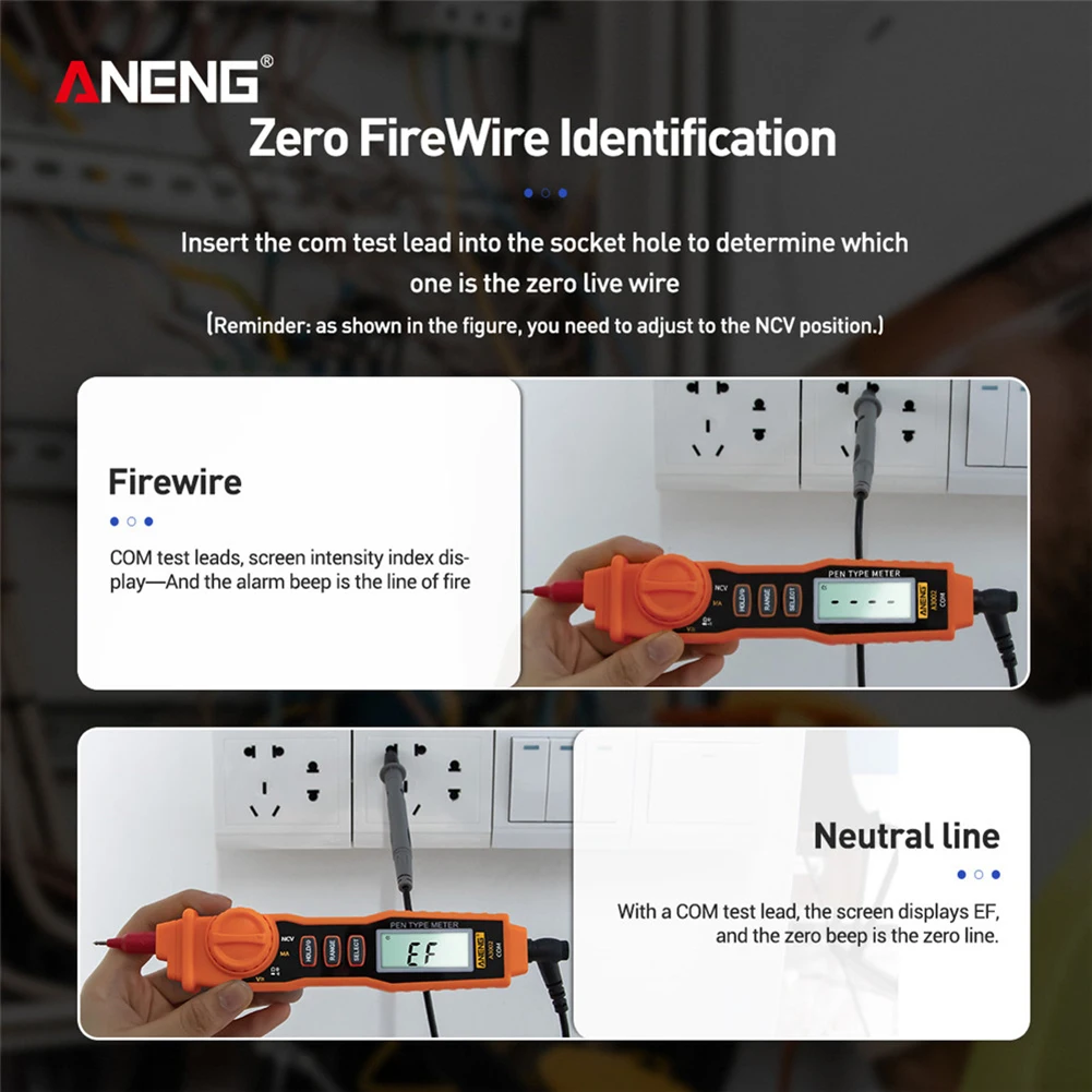 Портативный цифровой мультиметр ручка Тип 4000 отсчетов с бесконтактным