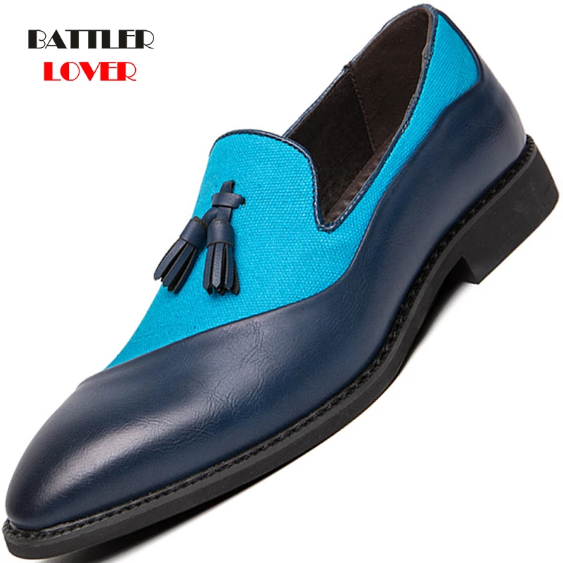 

Semi-formal Hemp Leather Men Dress Suit Shoes Glamorous Tassel Italian Graceful Formal Shoes for Male Dress Shoes Big Size 38-48