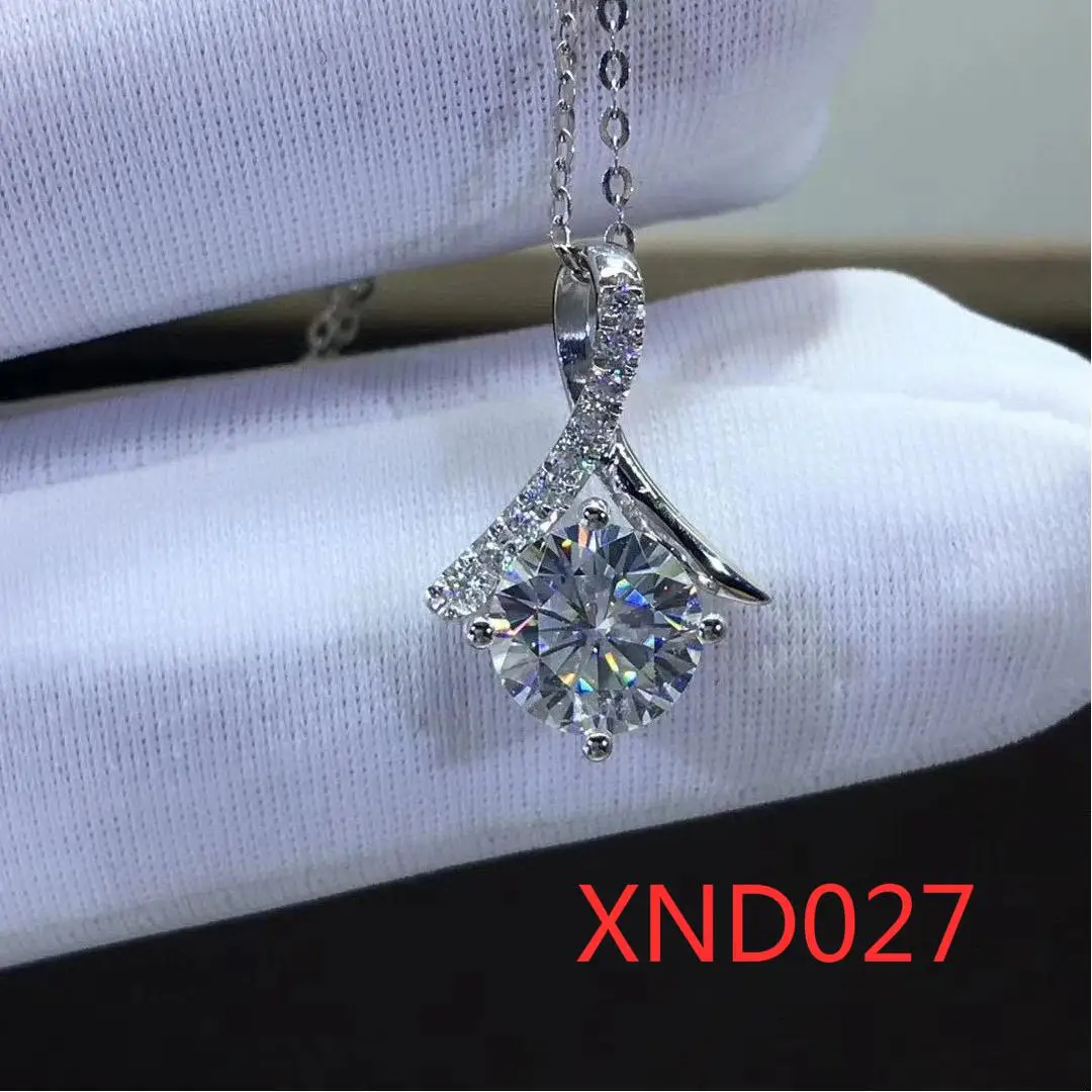 

XND027 925 Sterling Silver Pendant 1ct classic style diamond jewelry moissanit pendant wedding party commemorative pendant lady
