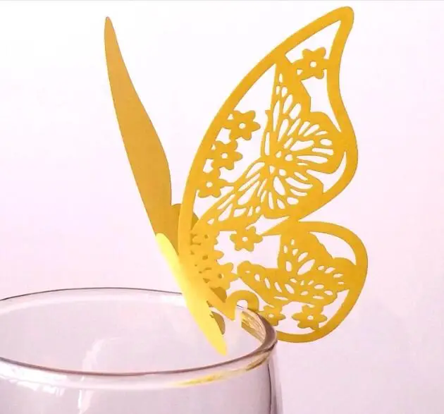 20pcs/lot Laser Cut-out Butterfly Wedding Decoration Birthday Party Cup Card Table Name Wine Food Guest Seats Place Cards Favor | Дом и сад