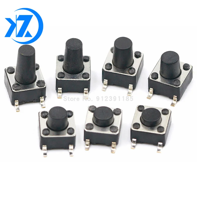 100 шт. микропереключатель панель PCB Мгновенный Такт Мини кнопочный переключатель