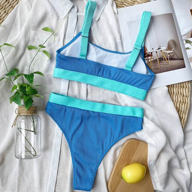 

Sexy Swimwear Summer Women Bandage High Waist Bikini Set 2021 Ladies Push Up Padded Swimsuit Bathing Suit Biquini Beachwear Set