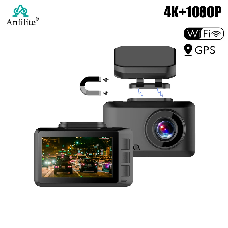 Anfilite HD 4K Автомобильный видеорегистратор с Wi Fi датчиком Sony 2160P ночная версия