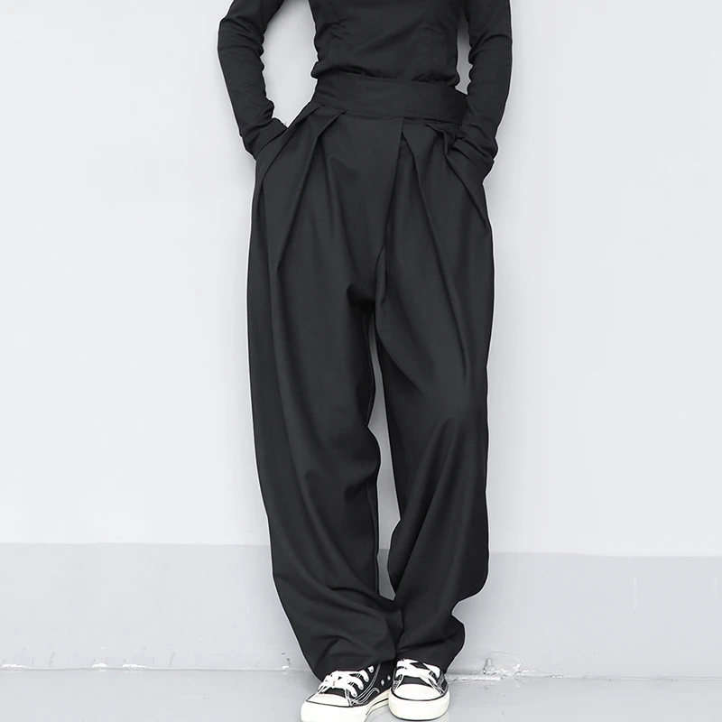 LANMREM Мода 2021 осень крутая уличная одежда свободные брюки для похудения большого