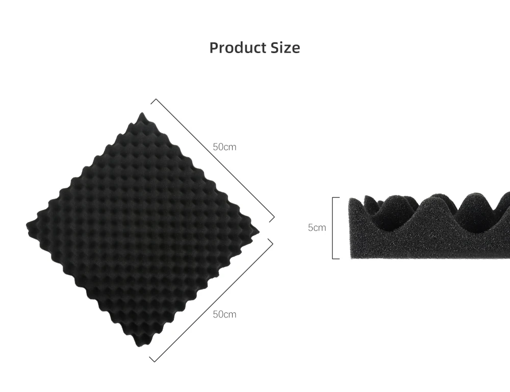 10 шт Акустическая Звукоизоляционная пена 50x50cmx2cm/50x50cmx5cm для KTV аудио комнаты студии