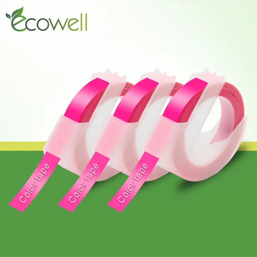 Ecowell 9 мм Флуоресцентный розовый для Dymo 3D пластиковая стандартная Совместимость с