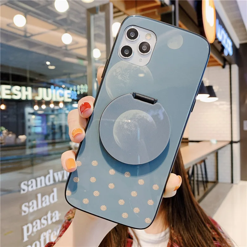 

Star Moon Mate30 Arc Glass Huawei P40 Mobile Phone Case for Nova6 Mirror Bracket Glory 9x