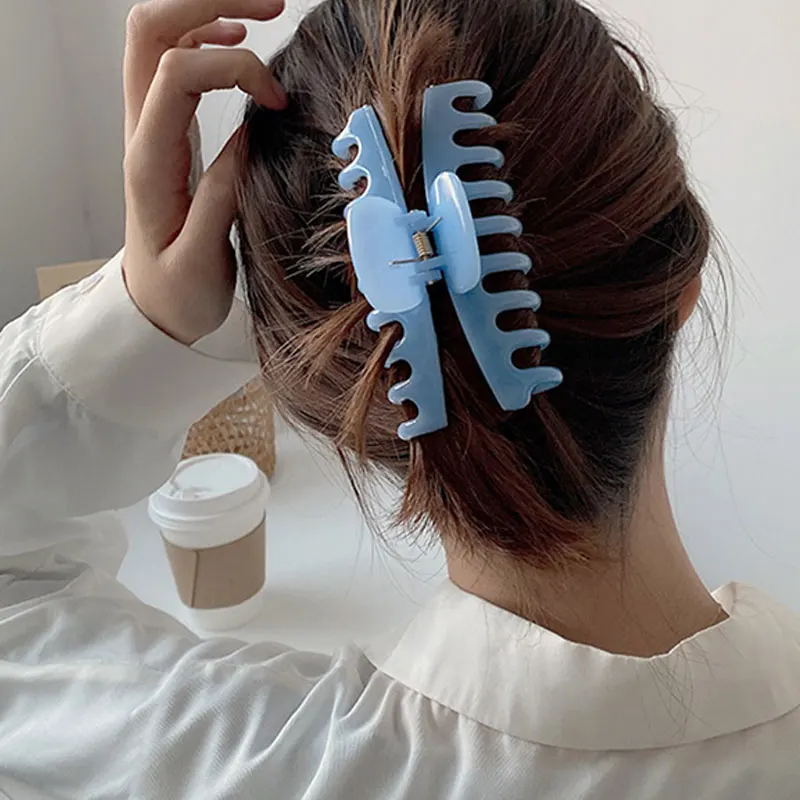 

Корейский конфетных оттенков большой зажим для волос заколка со стразами элегантные акриловые шпильки для волос в форме краба заколки для ...