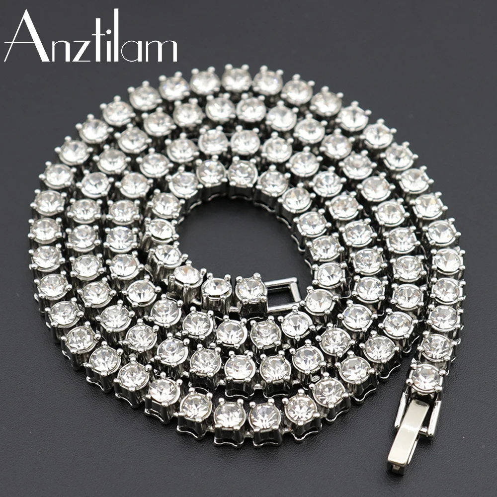 

Цепочка для тенниса Мужская/Женская золотистая/серебристая, выразительное ожерелье из длинных звеньев в стиле хип-хоп, 5 мм