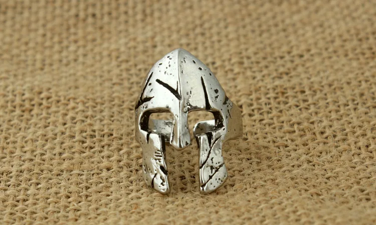 Изменяемое кольцо для мужчин спартанское маски на шлем героя винтажное панк