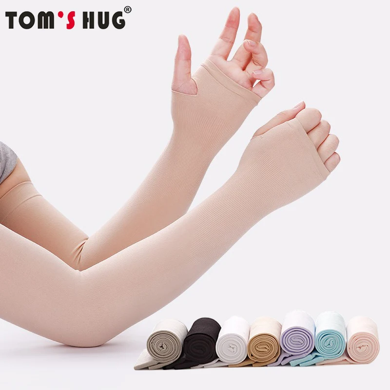 Ледяная шелковая ткань руки теплые Рукава Протектор Mangas Tom рисунком обнимающих