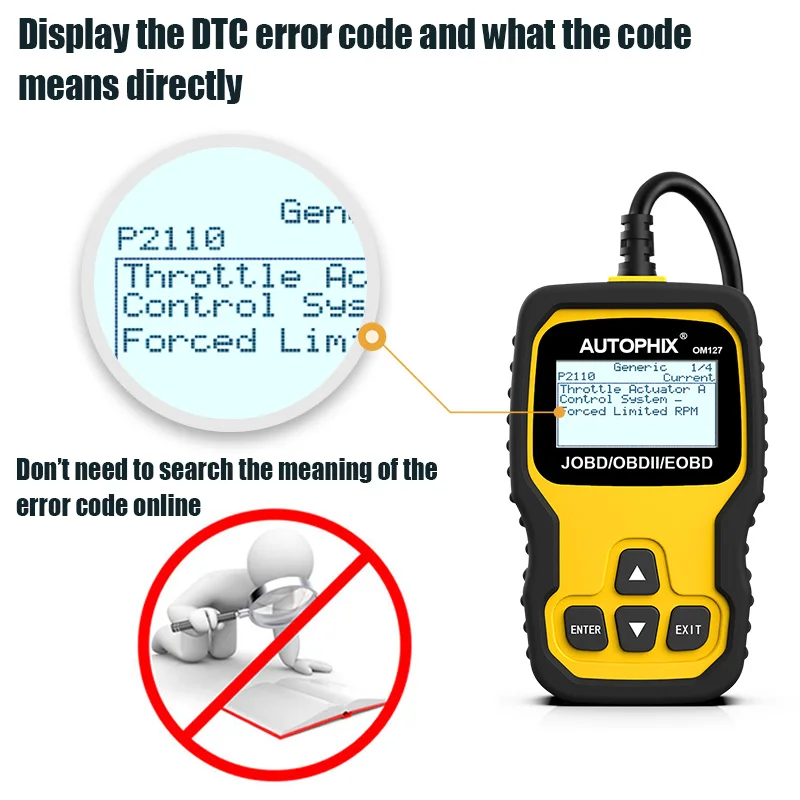 Autophix OM127 OBD2 сканер данных считыватель кода JOBD для японских автомобилей EOBD OBD 2