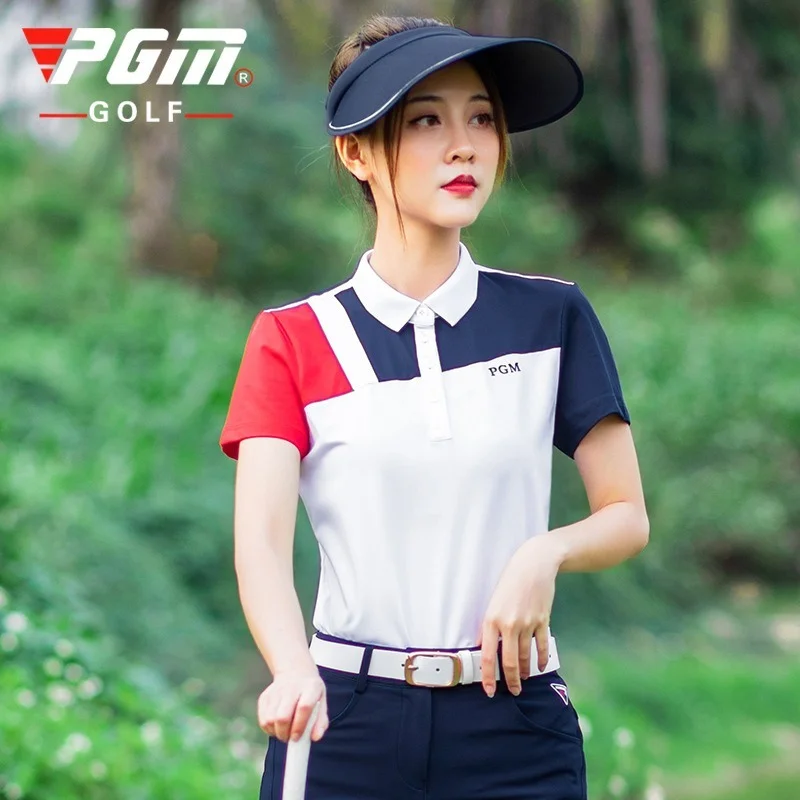 

PGM Golf Clothing Summer Women Golf T-Shirt Short Sleeve Golf Shirts Comfortable And Breathable Tops Golf Apparel S-XL YF225
