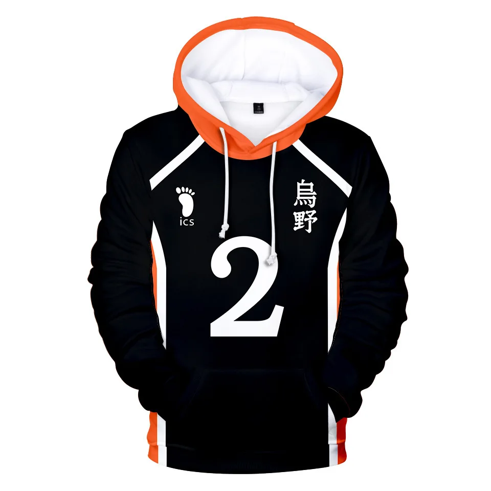 

Men/Womens Sweatshirt Anime Haikyuu Hinata Shoyo Kageyama Tobio Cosplay Costume 3D Karasuno High School Funny boy's Hoodies