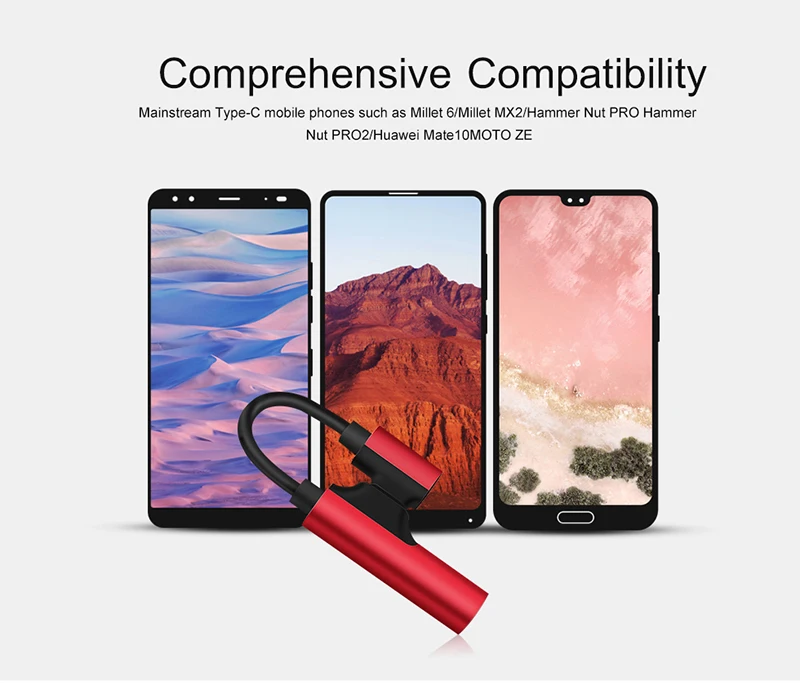 Переходник для наушников 2 в 1 с USB C на разъем 3 5 мм двумя штекерами Huawei Xiaomi Mi Note 7 8
