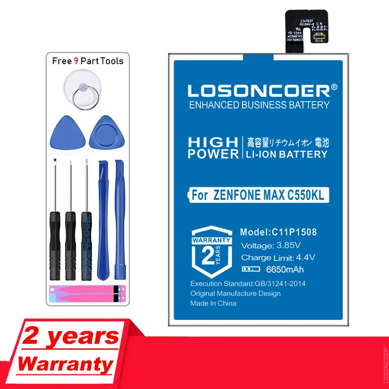 Аккумулятор LOSONCOER 6550 мАч C11P1508 для Asus Zenfone Max 5000 5000Z ZC550KL C550KL Z010DA Z010AD Z010DD|Аккумуляторы