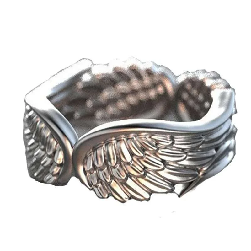 

Simple Stylish Women Wings Rings Metal Silver Plated Romantic Girl Gift Versatile Ring for Party Ladies Fashion Jewelry