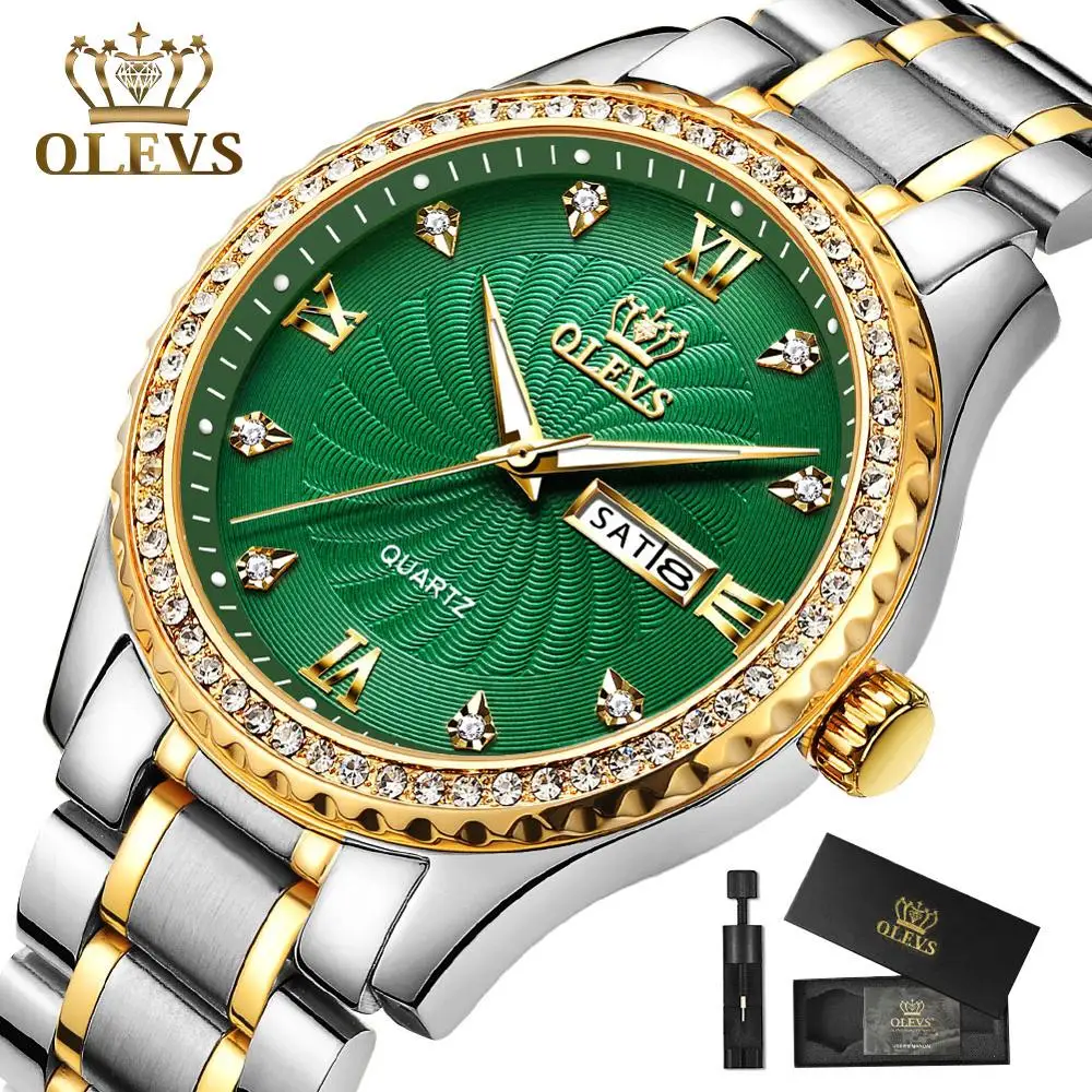 

Роскошные мужские зеленые наручные часы из нержавеющей стали , мужские часы мужские спортивные водонепроницаемые светящиеся мужские часы ...