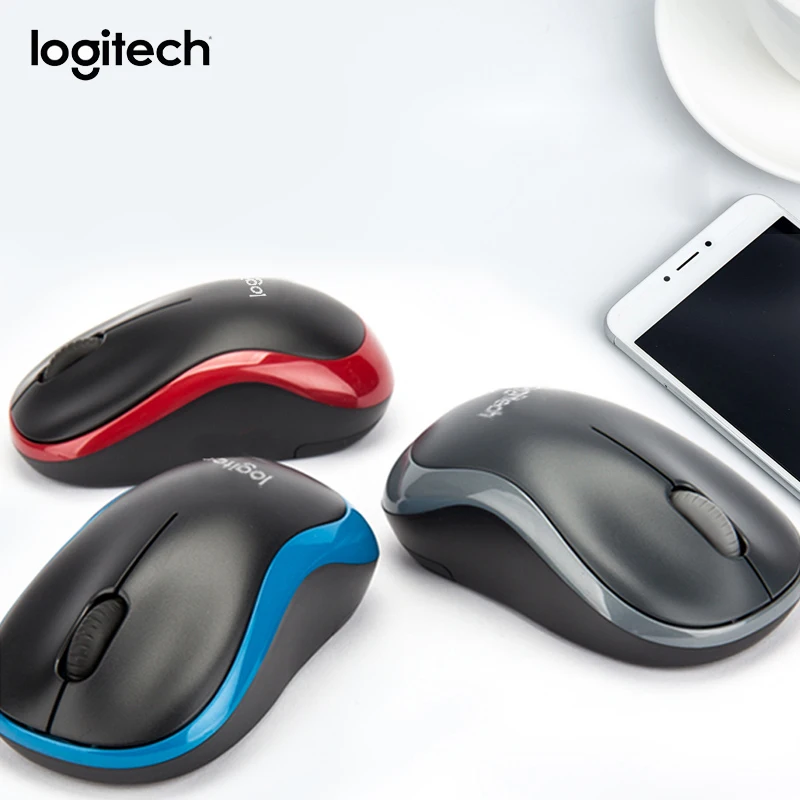 Отремонтированное от производителя: Беспроводная мышь logitech M185 2,4G для ноутбука, компьютера, Мыши с USB нано-приемником