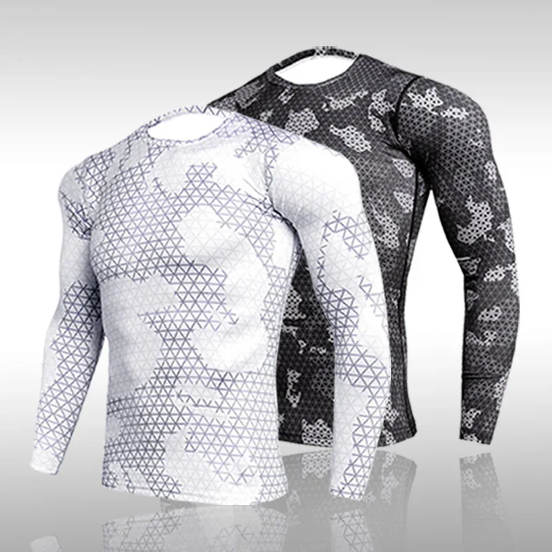

Футболка мужская с длинным рукавом, Спортивная быстросохнущая компрессионная рубашка для бега, тренажерного зала, фитнеса