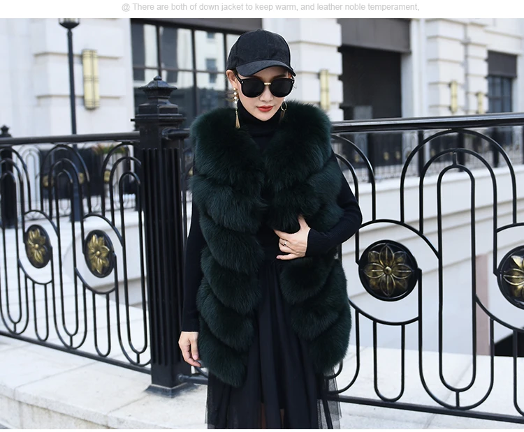 new real natural whole fur six-section fox vest ladies winter long warm fashion vest