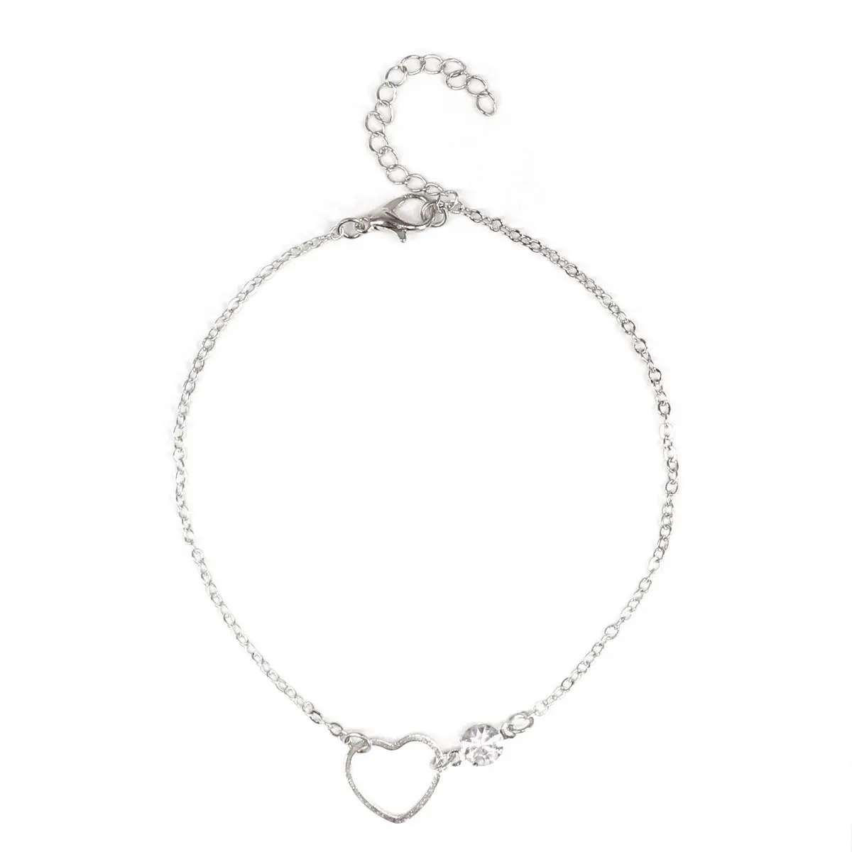 

Multi color women's spring new drill hollow peach heart foot chain factory direct sales atmosphere simple cross border boutique