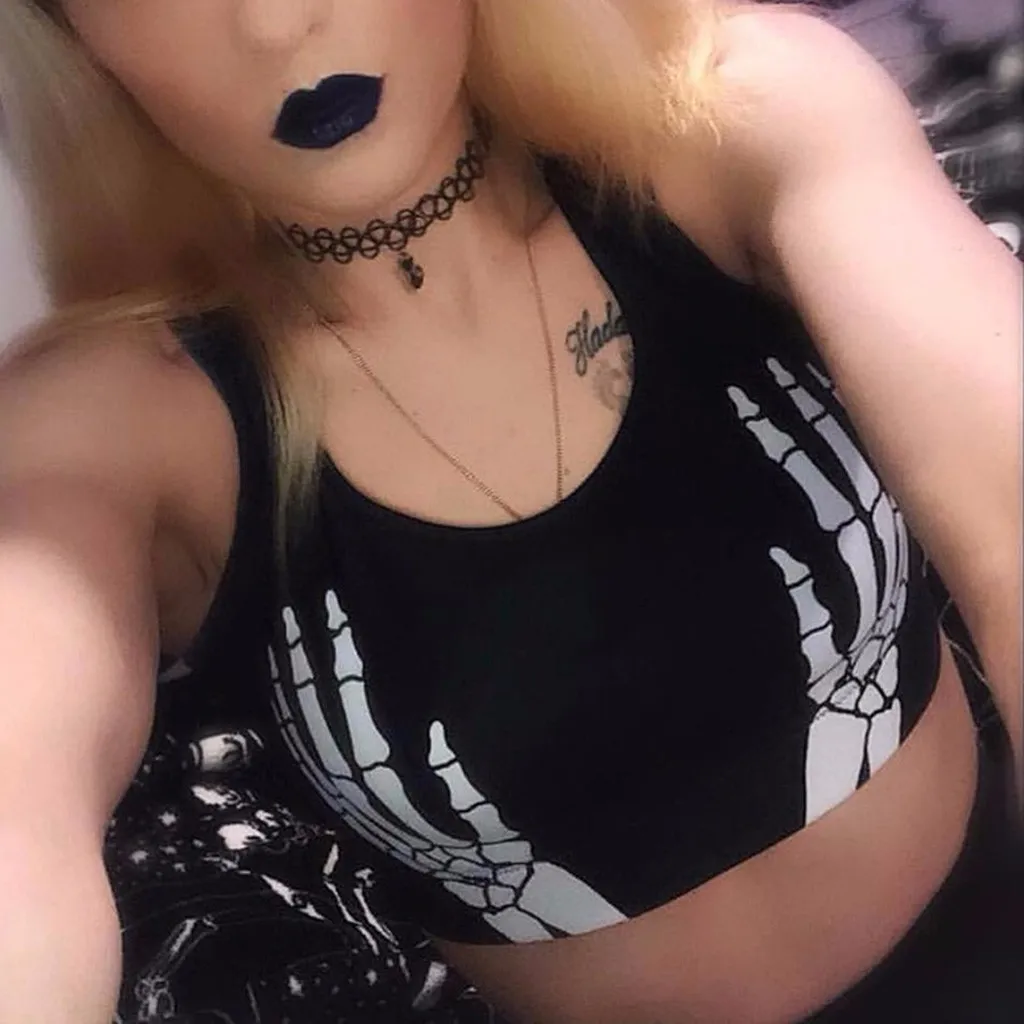 Женский спортивный костюм комплект из двух предметов топ без рукавов с принтом