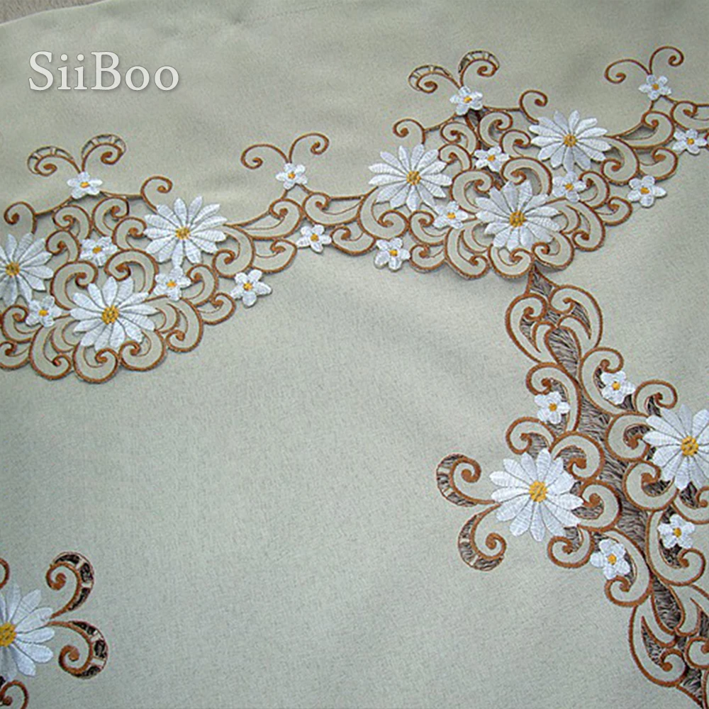 Пасторальный стиль хаки белый цветочный Вышивка готовая дверь занавес