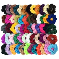 50pcs wholesale velvet hair scrunchies elastic hair bobbles ponytail holder vintage hair ties accessories for women 25 colors