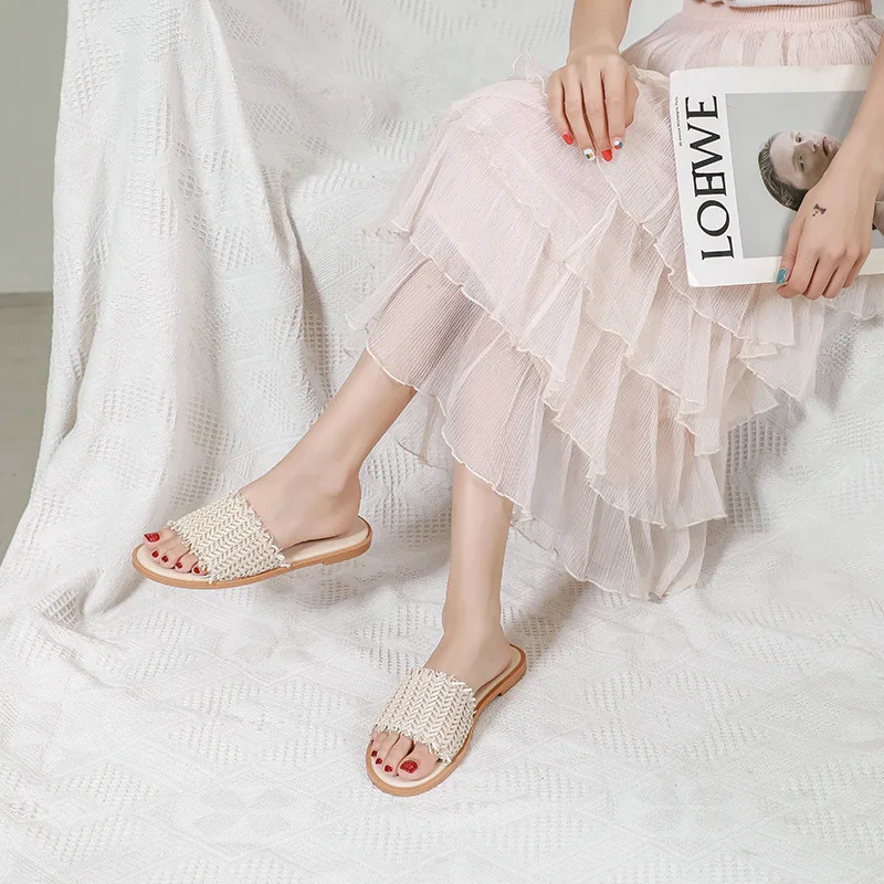 Slippers Women Wear Style Fairy Shoes Fashion All-match Graceful Flat Sandals Shoes Woman Woman Shoes Flip Flops Women