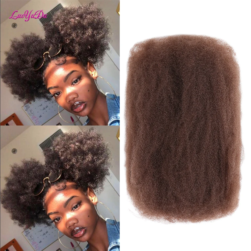 Brazilian Afro Kinky Bulk Crochet Braiding Hair Extensions For Dreadlocks Red Yellow Pink Black Synthetic Hair Kinky Braids Hair