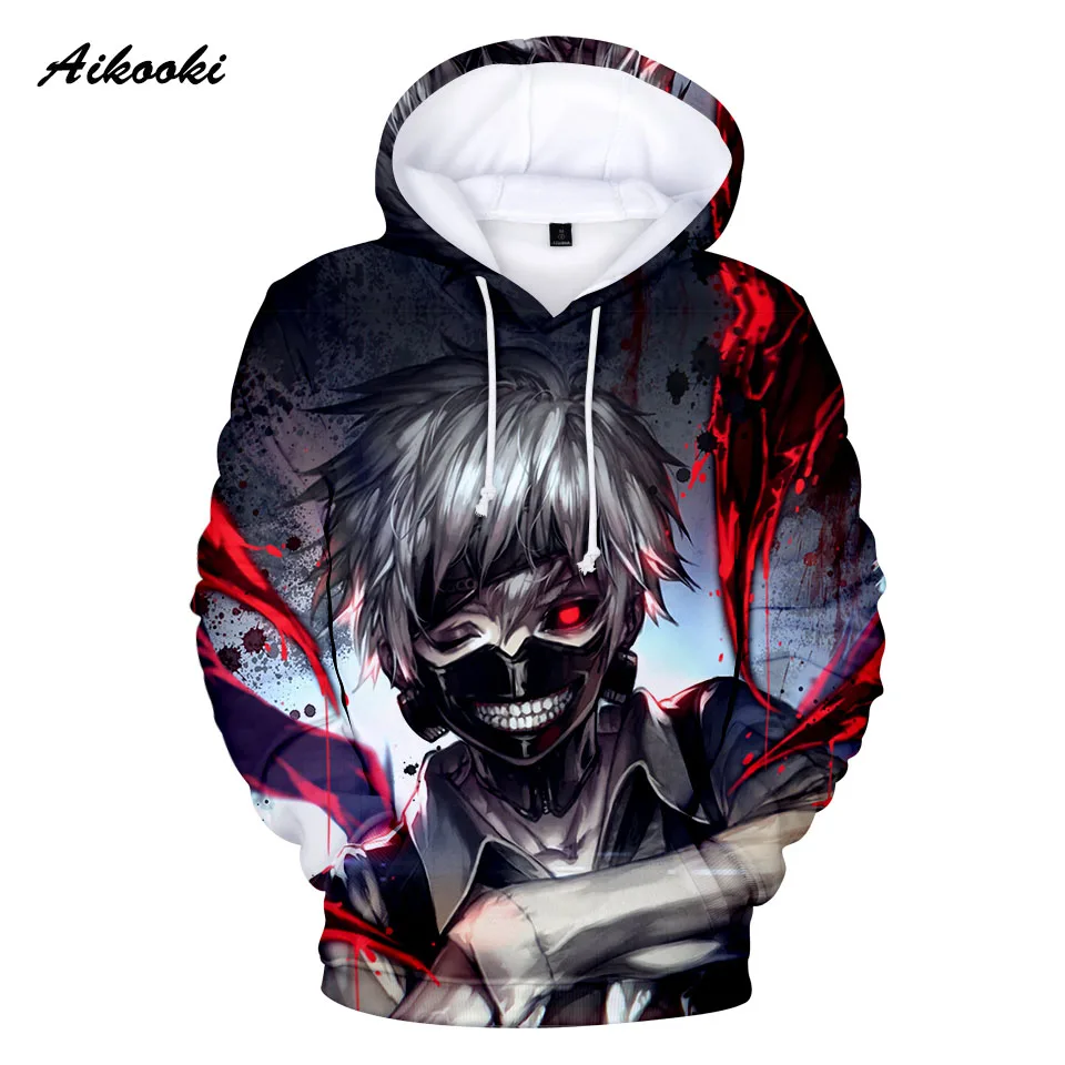 

Комикс Токийский Гуль толстовки Harajuku мультфильм Мода 3D толстовки для мужчин женщин Осень Свободные толстовки уличная одежда трендовые тол...