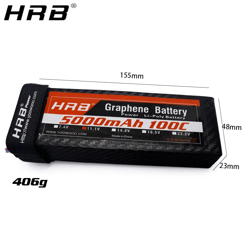 HRB Graphene 3S 11.1V Lipo Battery 5000mah 100C XT90 XT60 Deans EC5 T XT90-S For TRX 4WD Racing Car Airplane Boat Truck RC Parts | Игрушки и