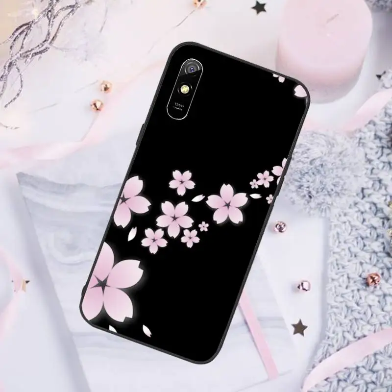 

Pink Flower Phone Case For Xiaomi Redmi note 7 8 9 pro 8T 9A 9S Mi Note 10 Lite pro