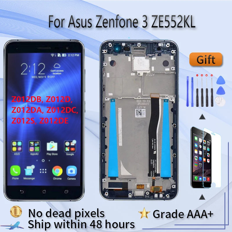 

ЖК-дисплей для Asus Zenfone 3 ZE552KL, сменный сенсорный экран в сборе, Z012DB Z012D, ЖК-дисплей, оригинальный, черный, золотой, белый